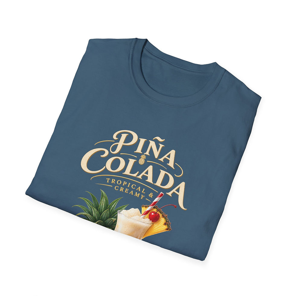 Thumbnail: Piña Colada Tropical T‑Shirt — Vintage Creamy Cocktail Design