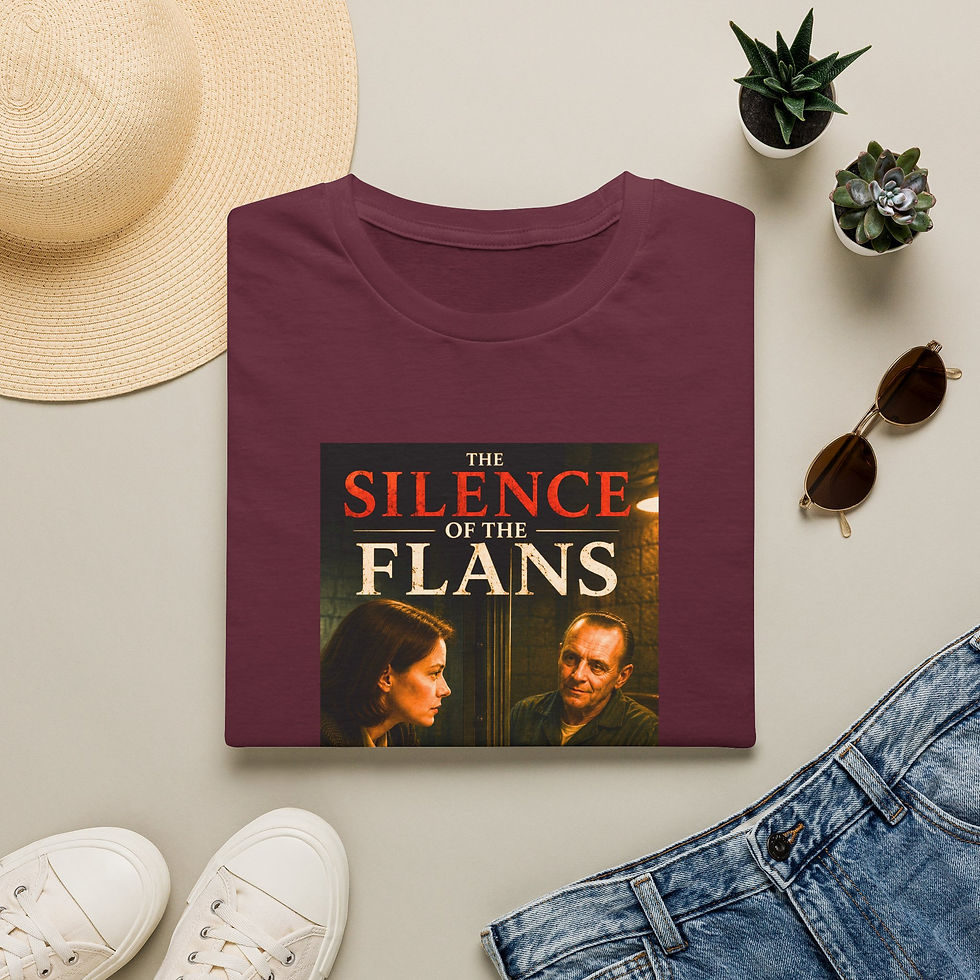Thumbnail: Silence of the Flans T-Shirt — Funny Baking Parody Tee