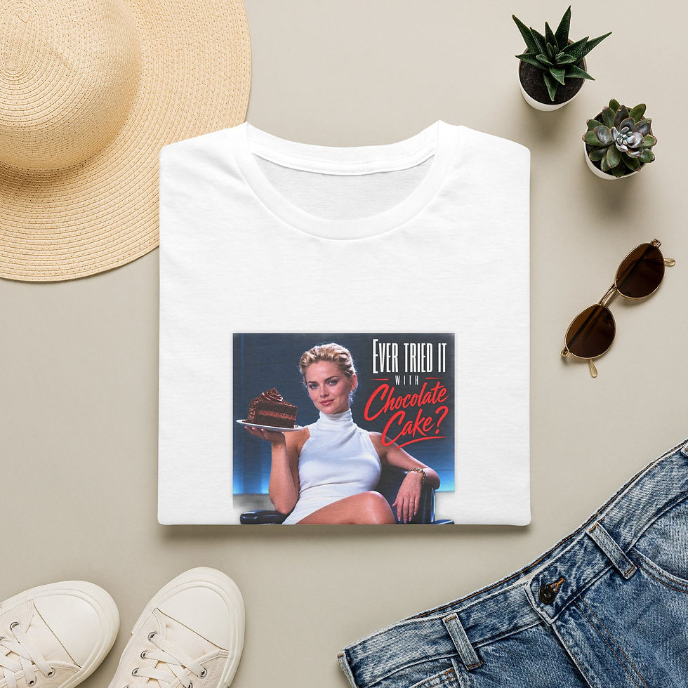 Thumbnail: Basic 'Baking' Instinct 'Ever Tried  it with Chocolate Cake?' Graphic T‑Shirt ' 
