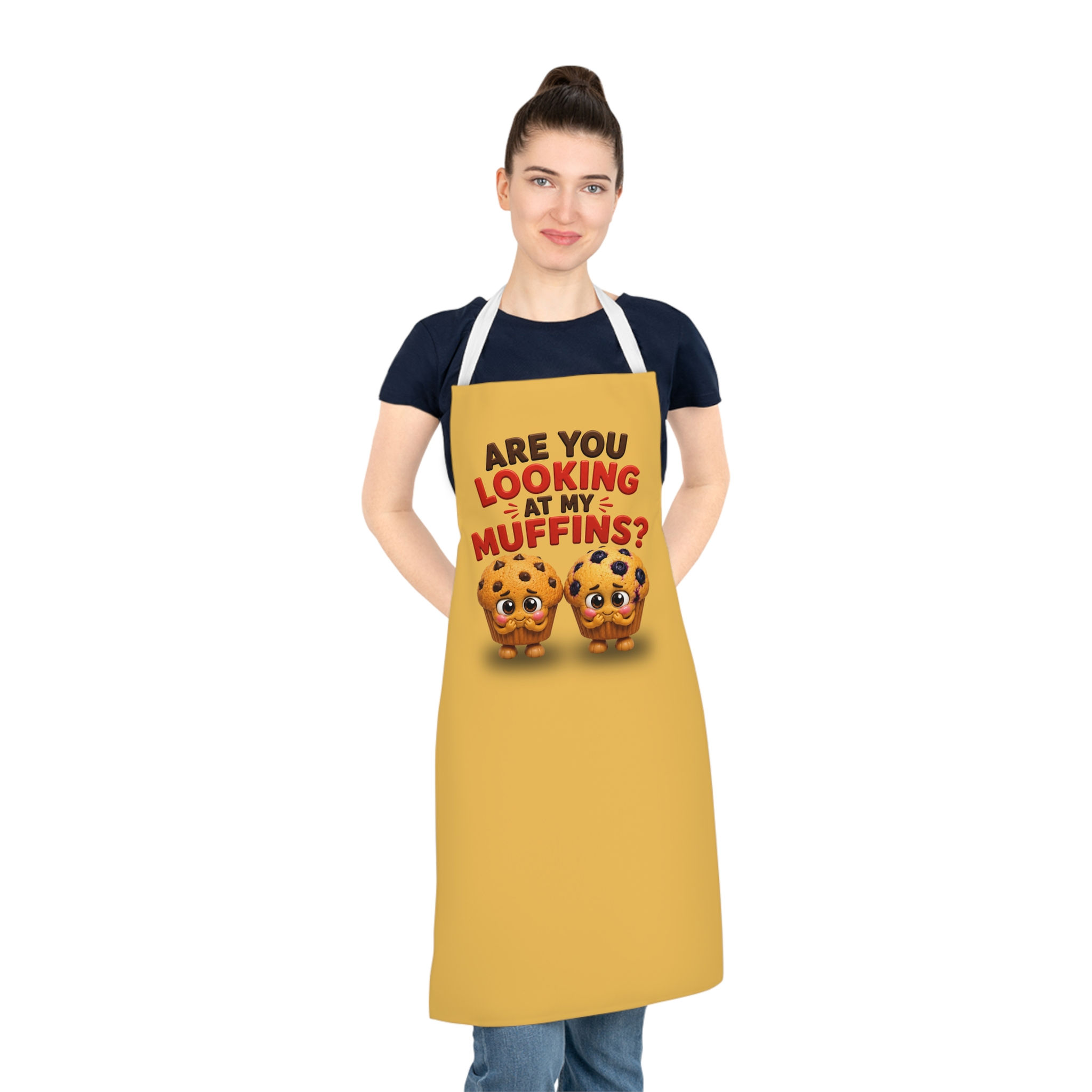 Funny Apron - "Are You Looking at My Muffins?" Cute Muffin Chef Apron for Bakers