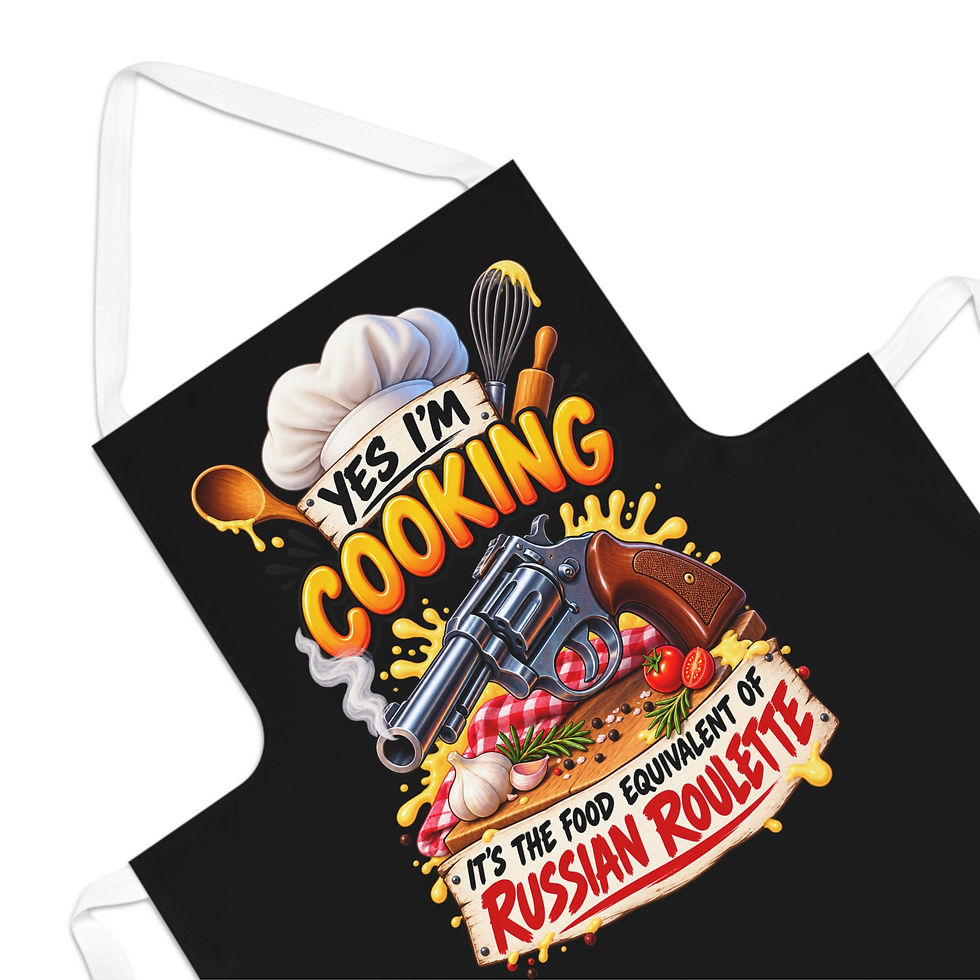 Thumbnail: Funny 'Yes I'm Cooking — It's the Food Equivalent of Russian Roulette' Apron