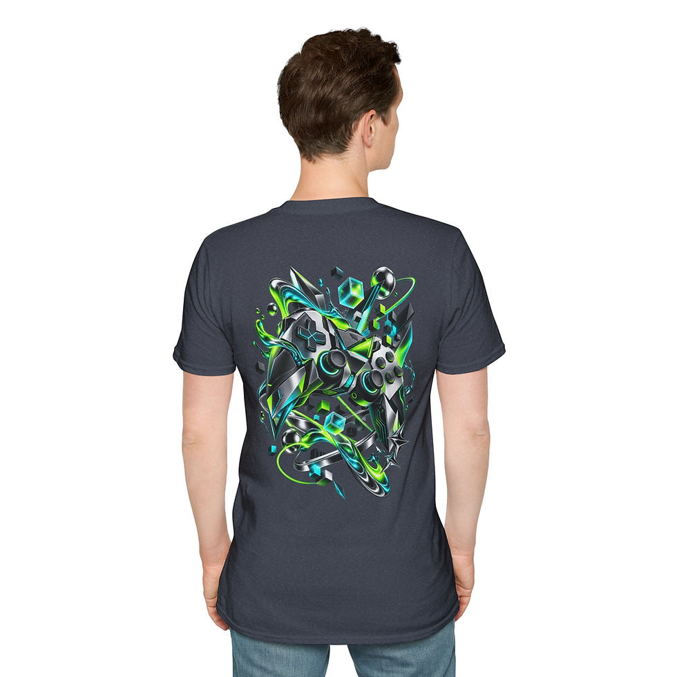 Thumbnail: Futuristic Neon Mecha Graphic T-Shirt