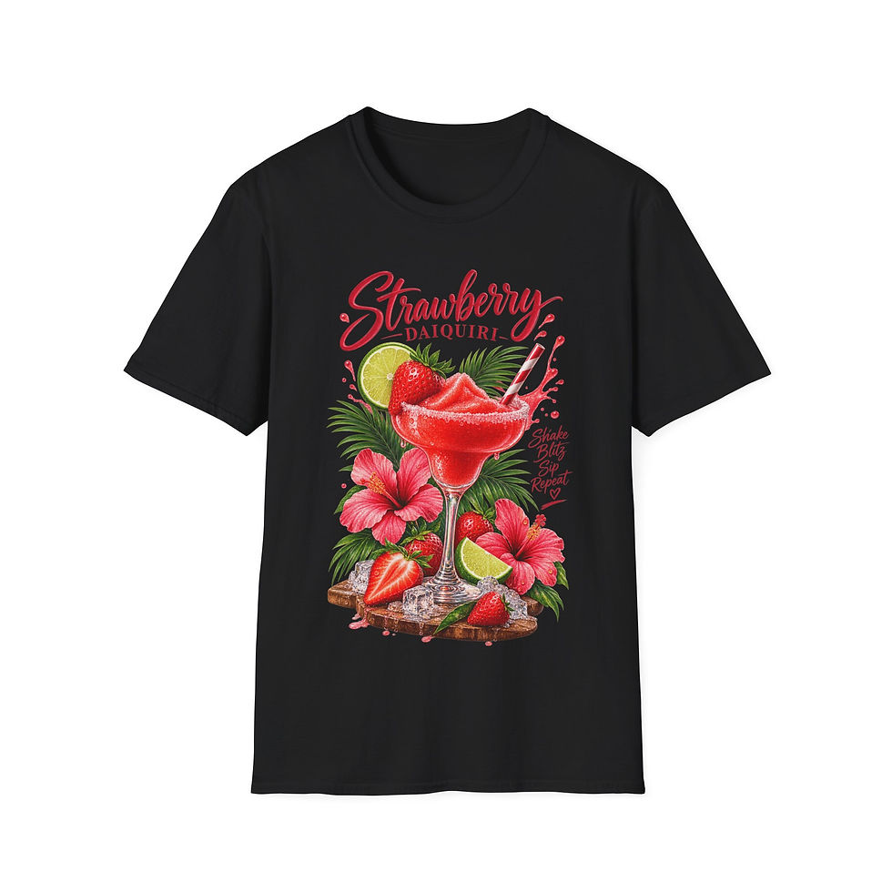 Thumbnail: Strawberry Daiquiri T-Shirt — Tropical Cocktail Vintage Graphic Tee