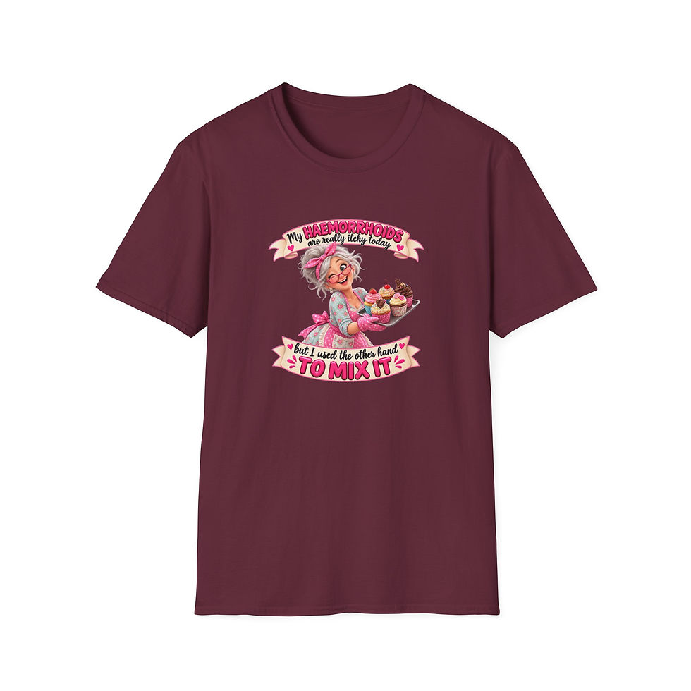 Thumbnail: Funny Baking T-Shirt — “My Haemorrhoids are Itchy Today” Cupcake Chef Tee