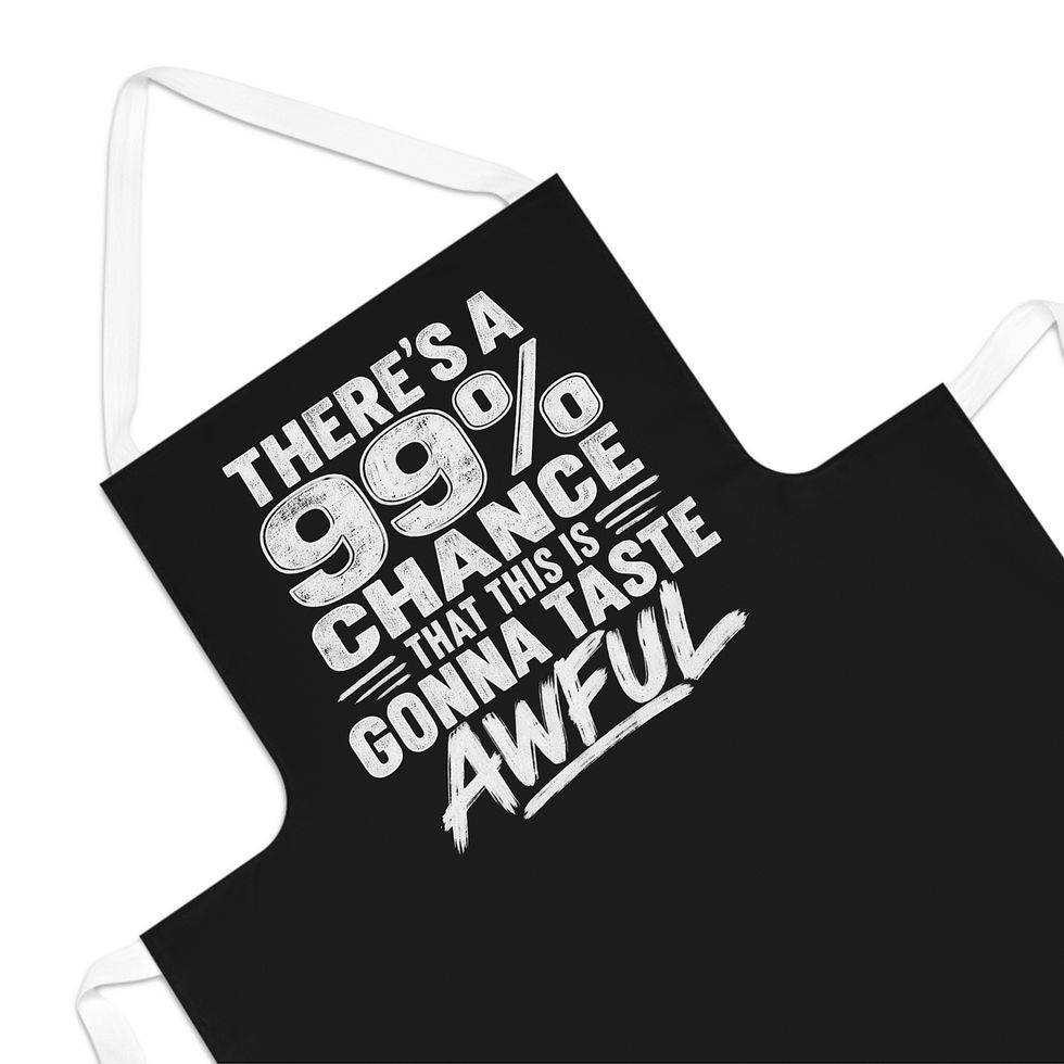 Thumbnail: Funny Kitchen Apron — "There's a 99% Chance This Is Gonna Taste Awful"
