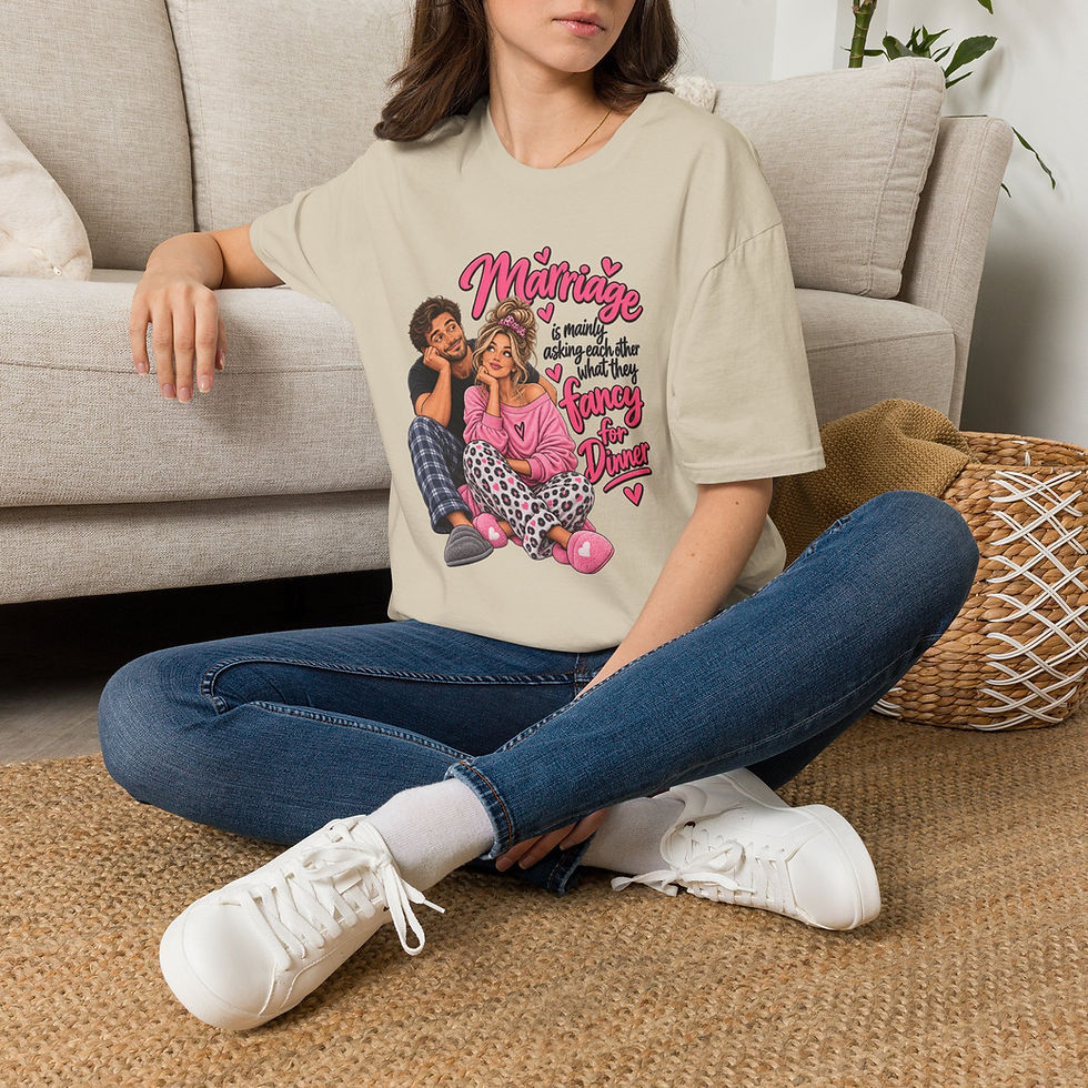 Thumbnail: Marriage Is Mainly Asking Each Other What They Fancy for Dinner T-Shirt