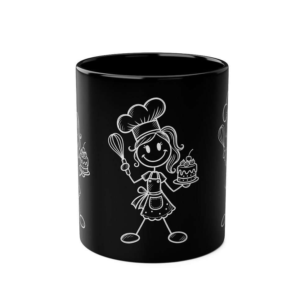 Thumbnail: Baker Stick Figure Two-Tone Coffee Mug — 11oz