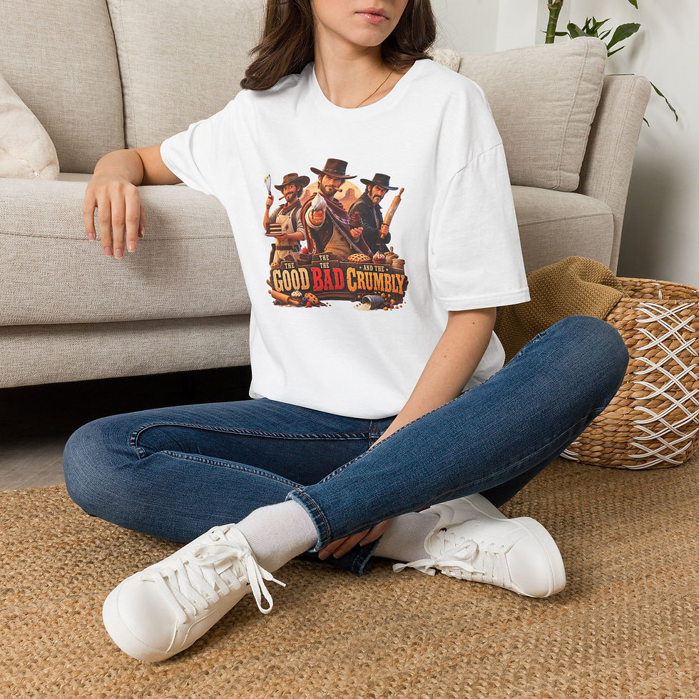 Thumbnail: Cowboys Baker T‑Shirt — "Good, Bad and Crumbly" Retro Movie Poster Tee