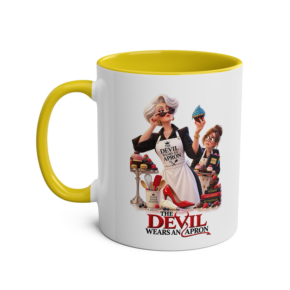 Thumbnail: The Devil Wears an Apron Coffee Mug — Two-Tone 11oz