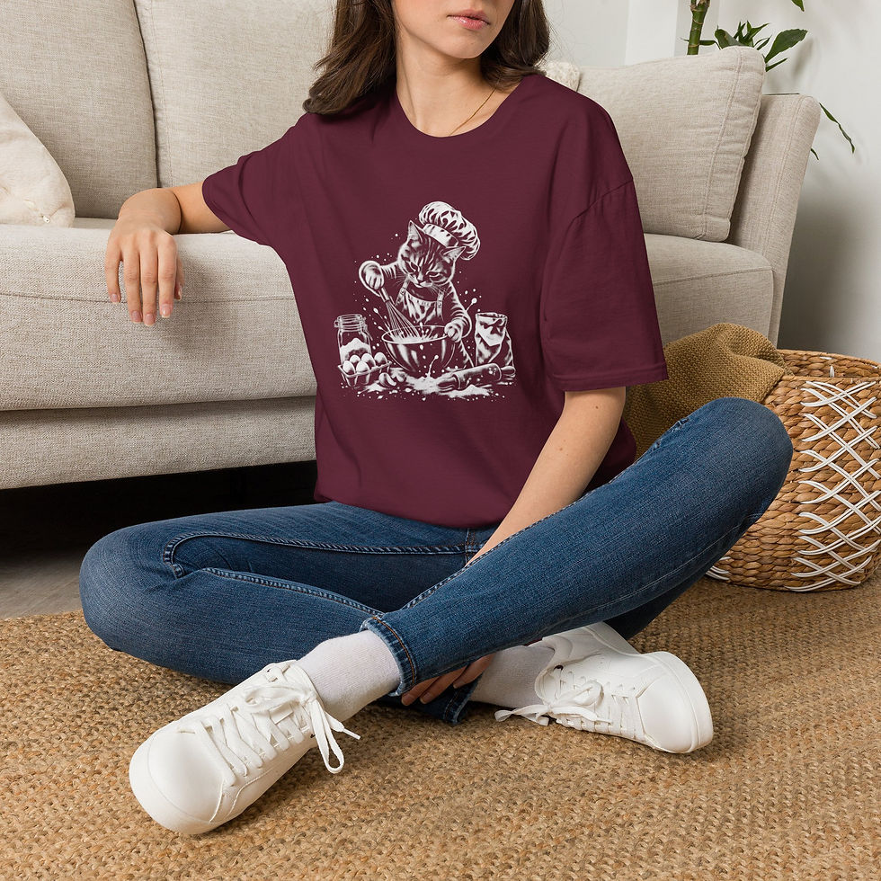Thumbnail: Cat Chef T‑Shirt — Cute Baking Cat Graphic Tee
