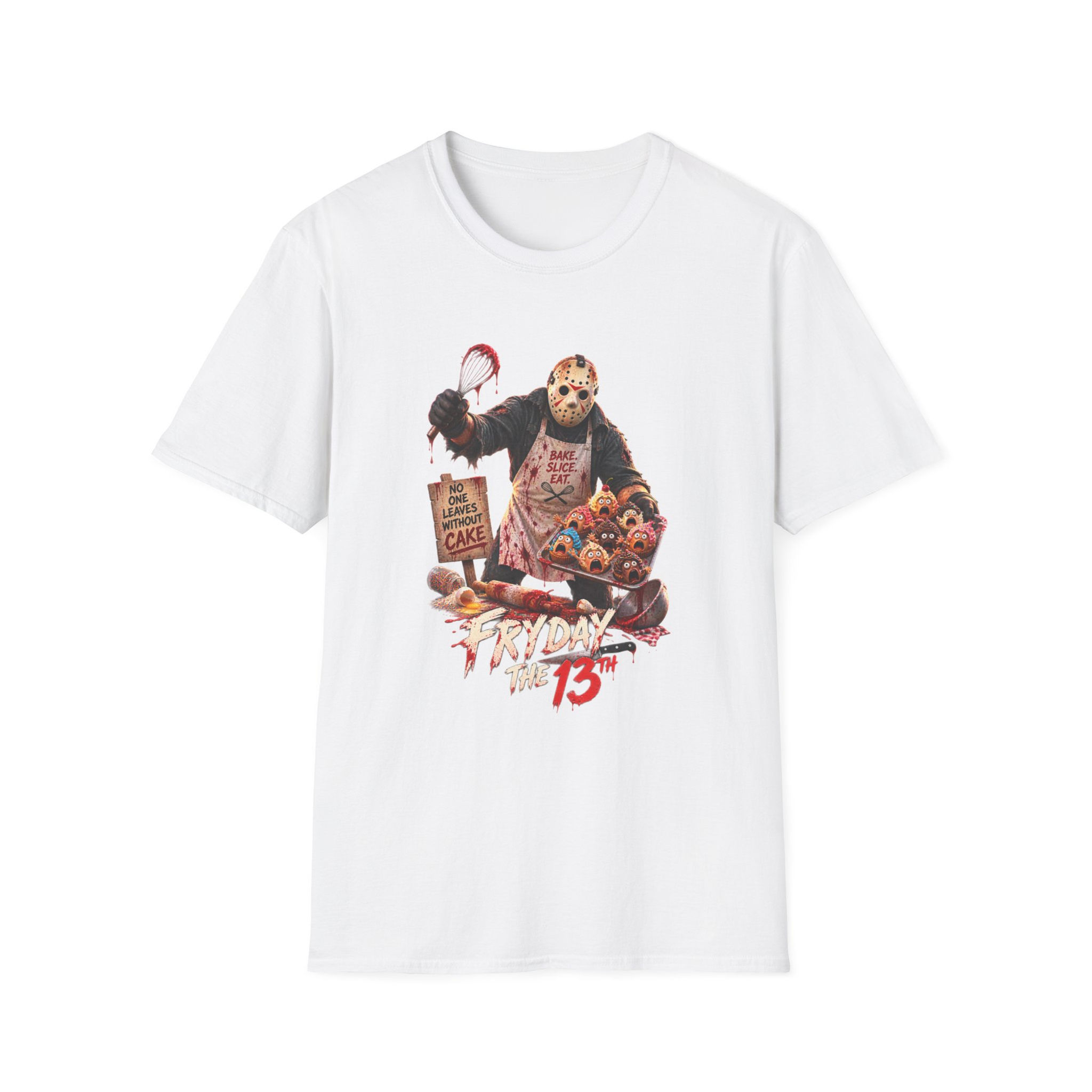Jason Horror Movie T-Shirt — 'Bake Slice Eat' Retro Slasher Tee