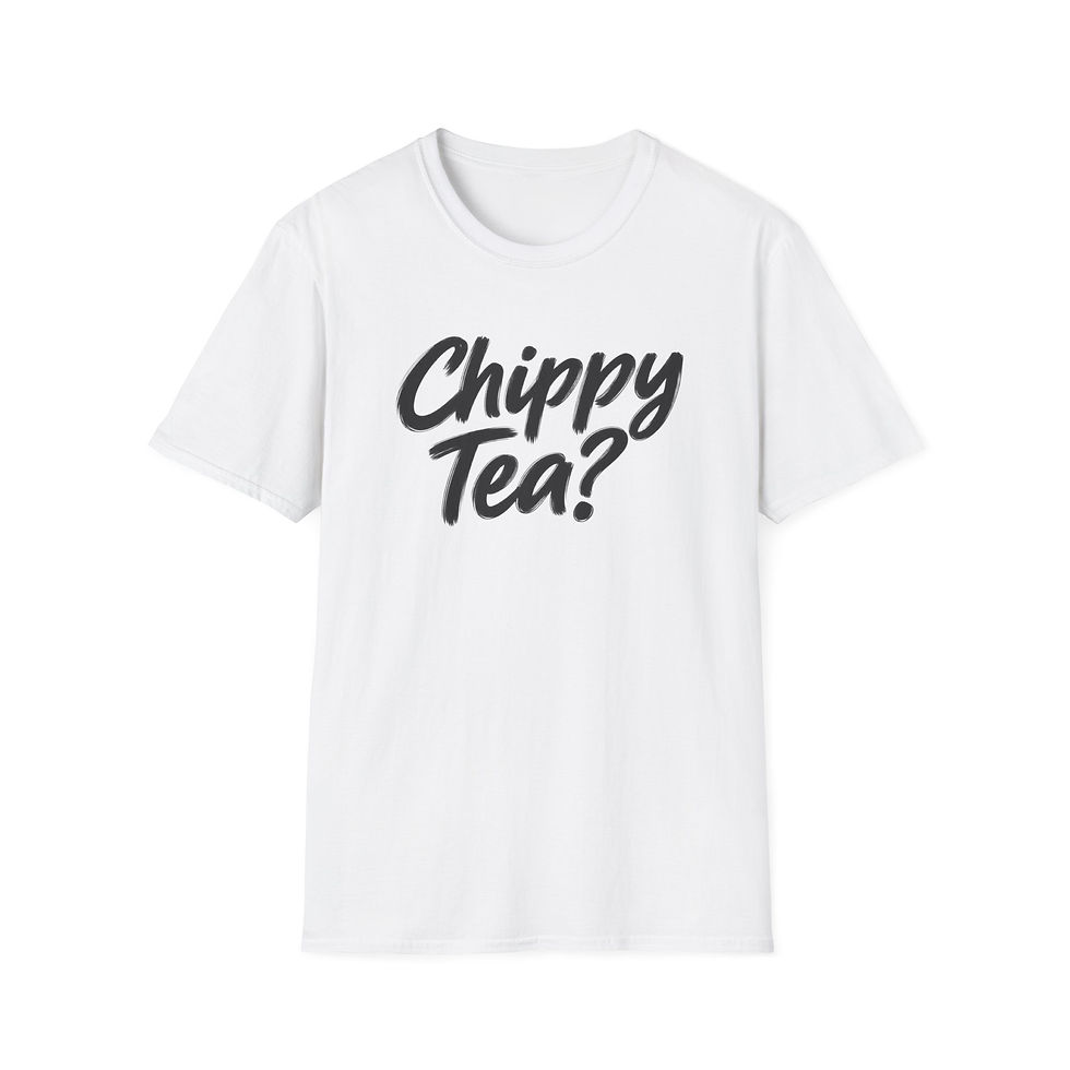 Thumbnail: Chippy Tea? T-Shirt — Funny British Tea Quote Tee