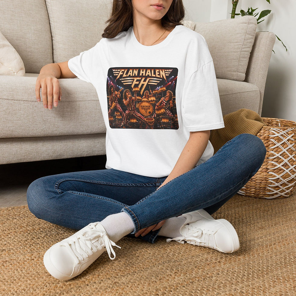 Thumbnail: Flan Halen Band Tee – Retro Rock Concert Graphic T-Shirt