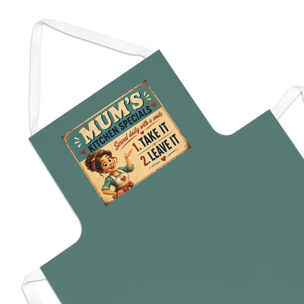 Thumbnail: Mum’s Kitchen Specials Apron — "Take It or Leave It" Retro Mom Cooking Apron