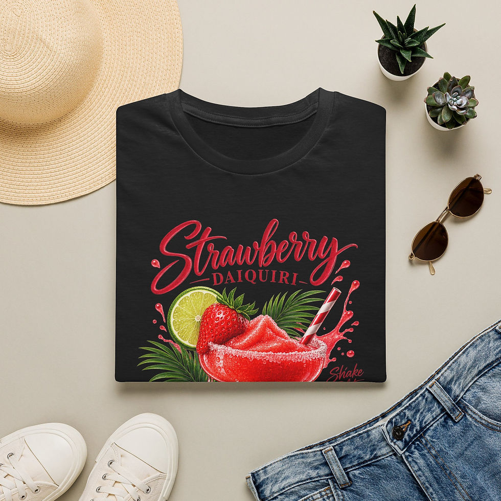 Thumbnail: Strawberry Daiquiri T-Shirt — Tropical Cocktail Vintage Graphic Tee