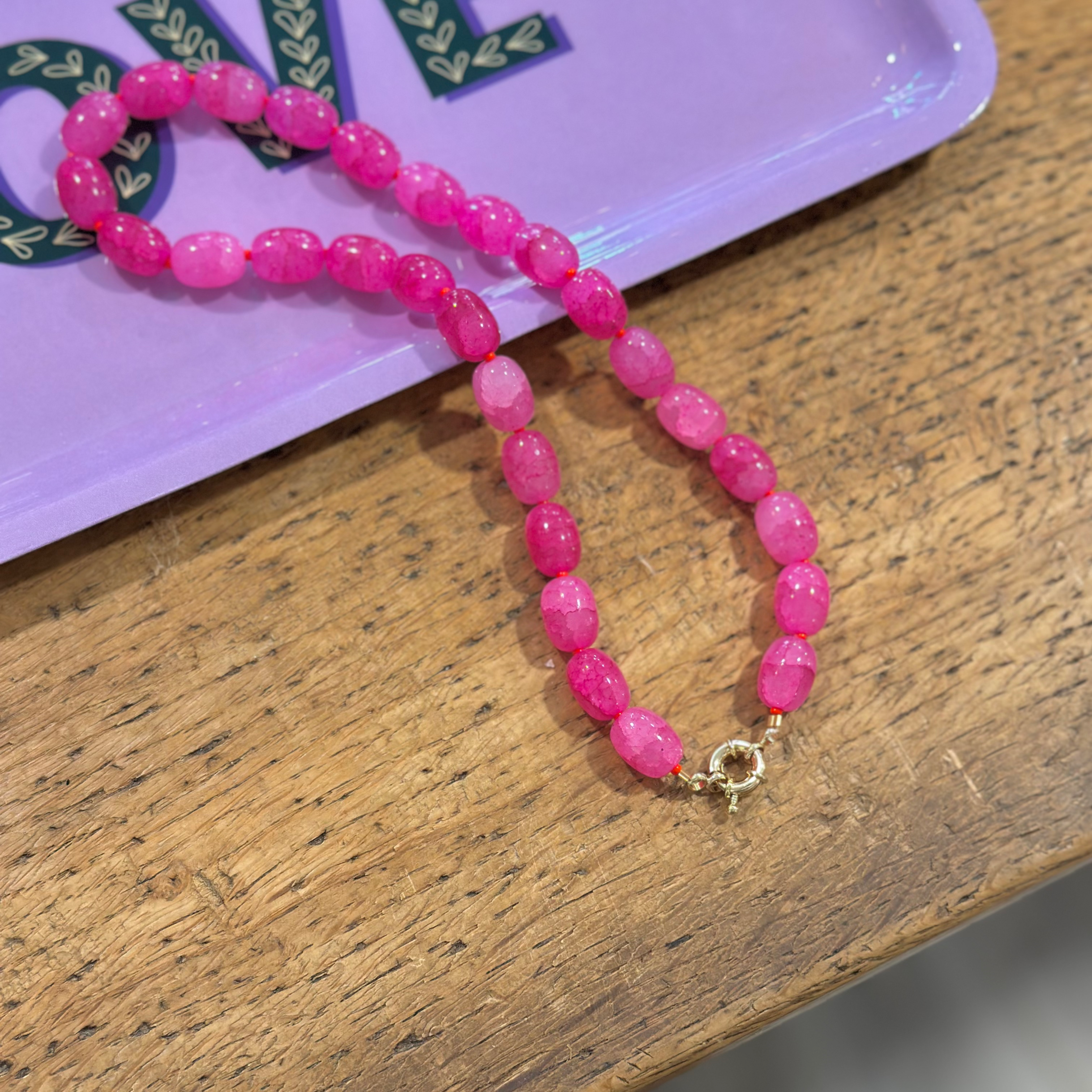 Collier Paula - Rose fluo
