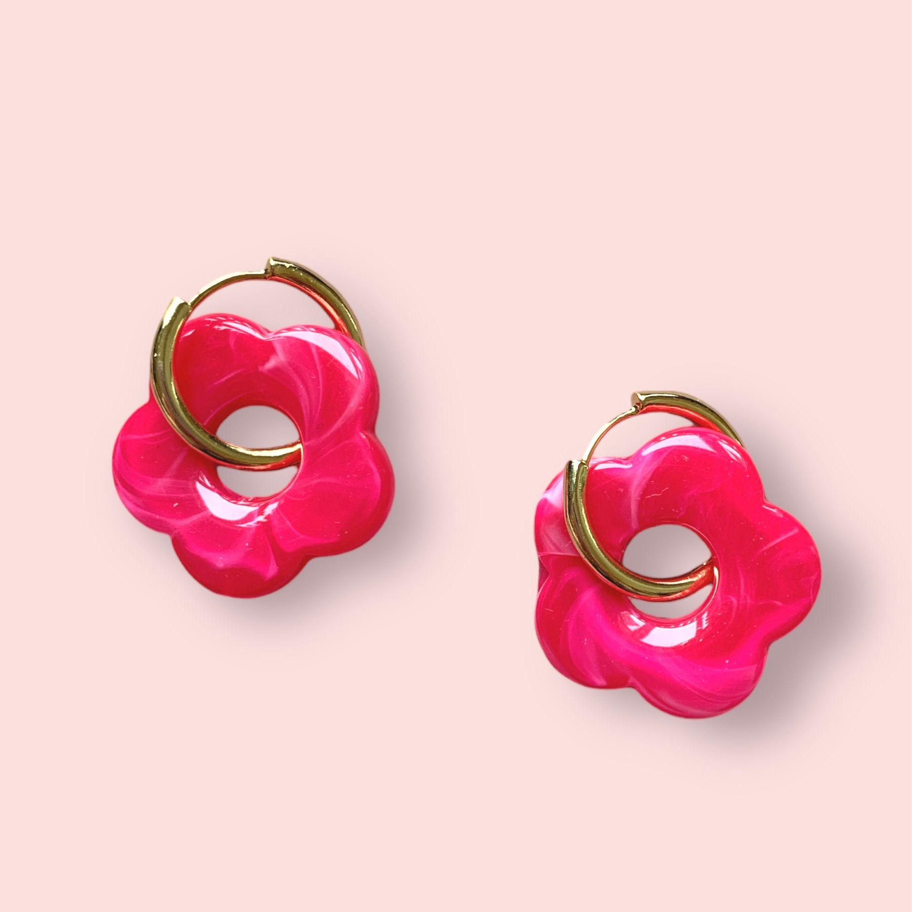 Paire de boucles d'oreilles Billie GM - Framboise