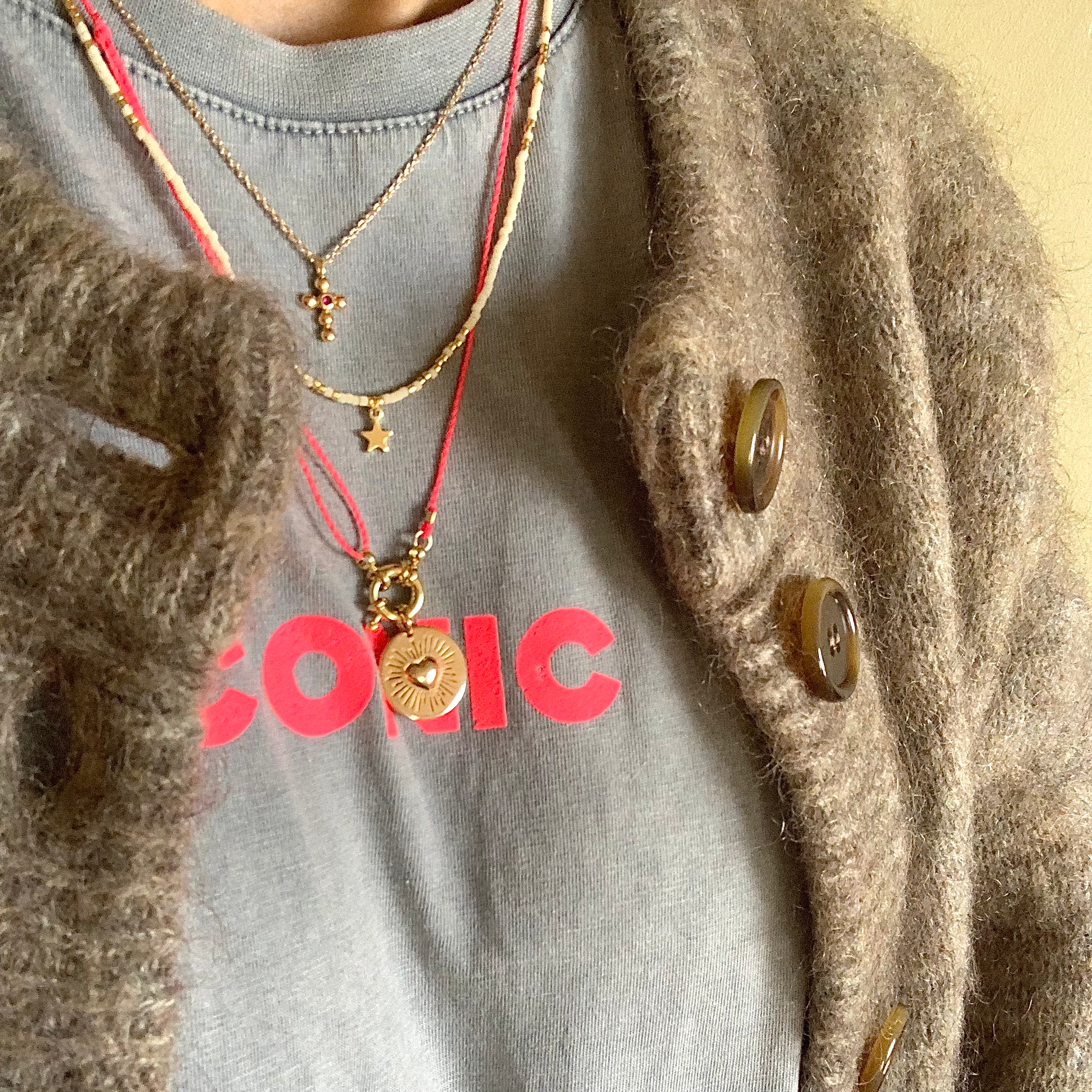 Bracelet/collier Cocöo 3 tours - Écru