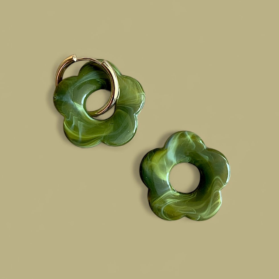 Miniature : Paire de boucles d'oreilles Billie GM - Kaki