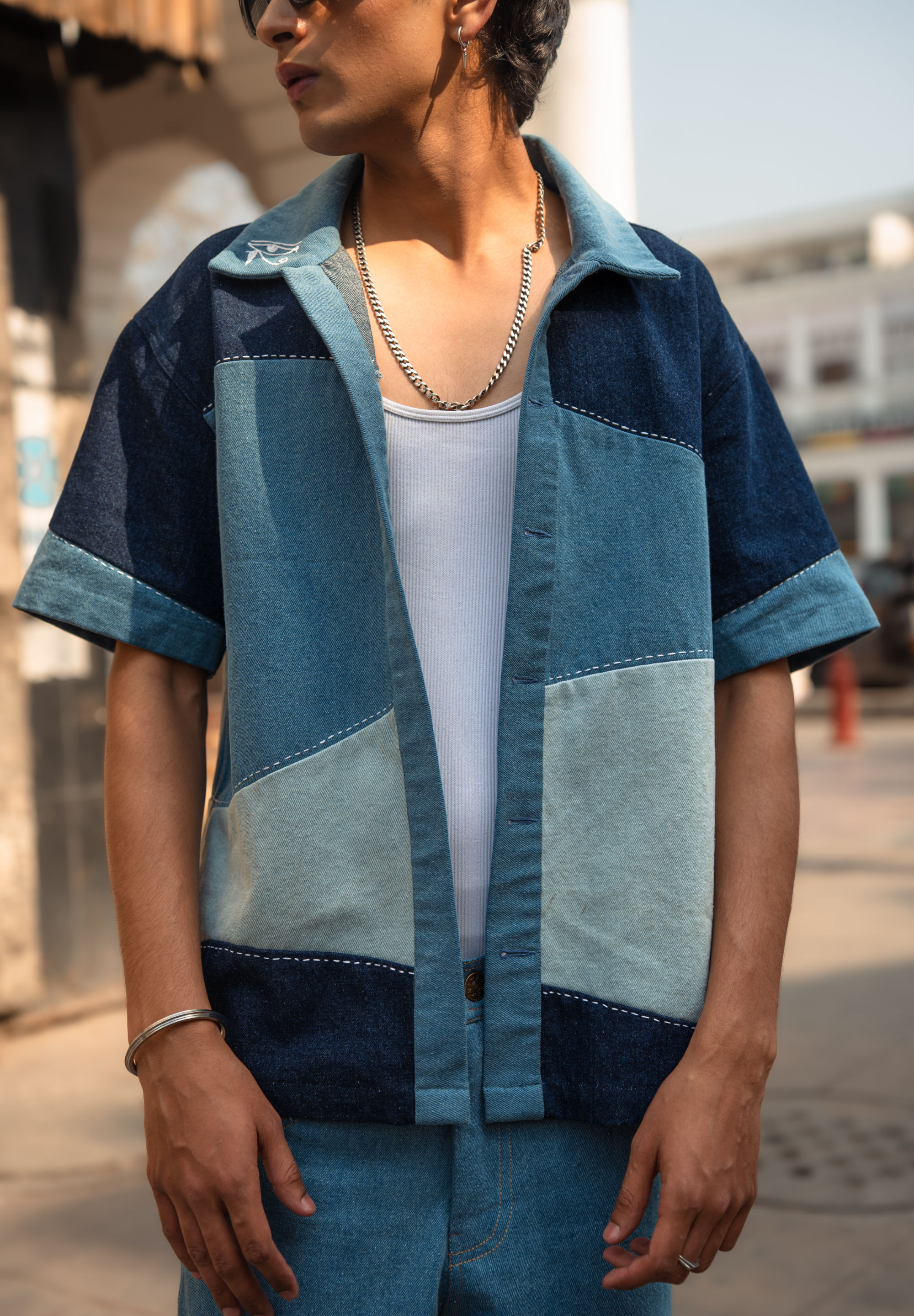 Denim Patchwork Shacket