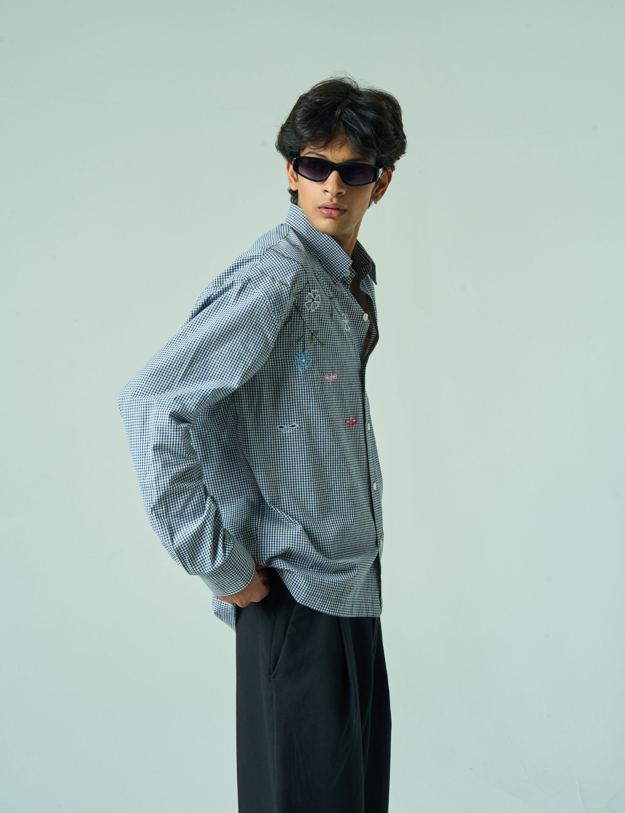 Embroidered Check Shirt