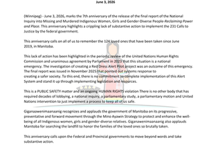 Media Release - 7th Anniversary of the Release of the Final Report of the National Inquiry into Missing and Murdered Indigenous Women, Girls and Gender-Diverse People