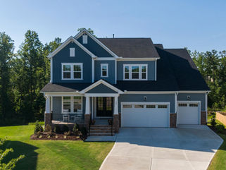 blue house with white trim