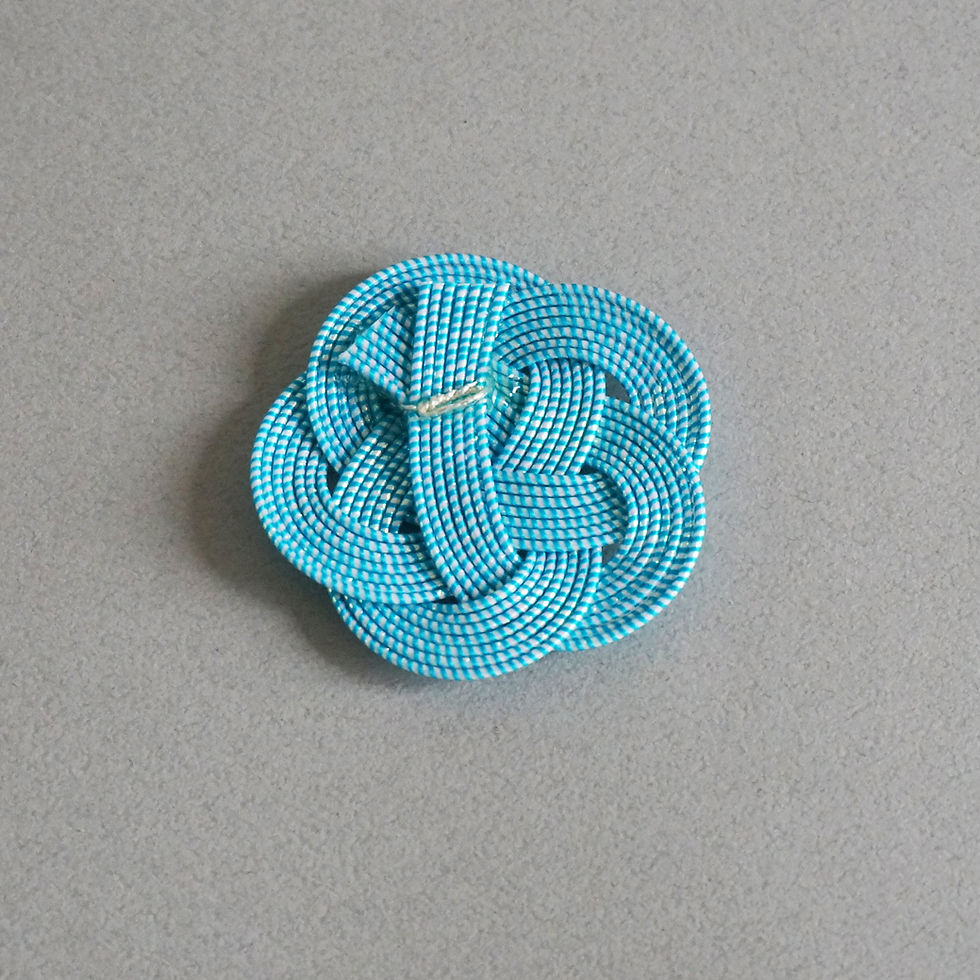 サムネイル： 平梅結び ７本どり（パール地青）