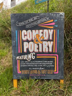 Comedy and Poetry Chalkboard Art
