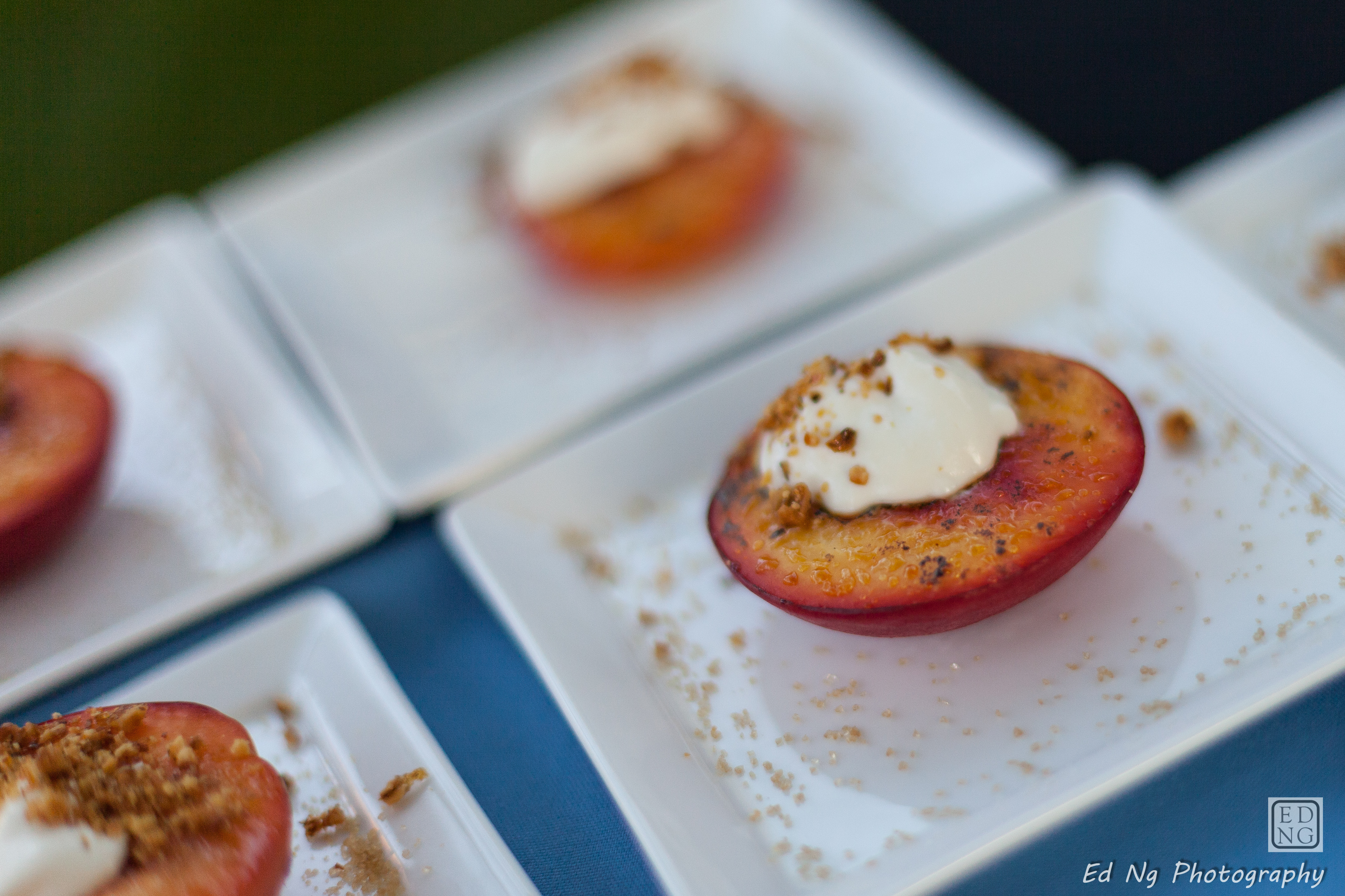 Grilled nectarines, mascarpone