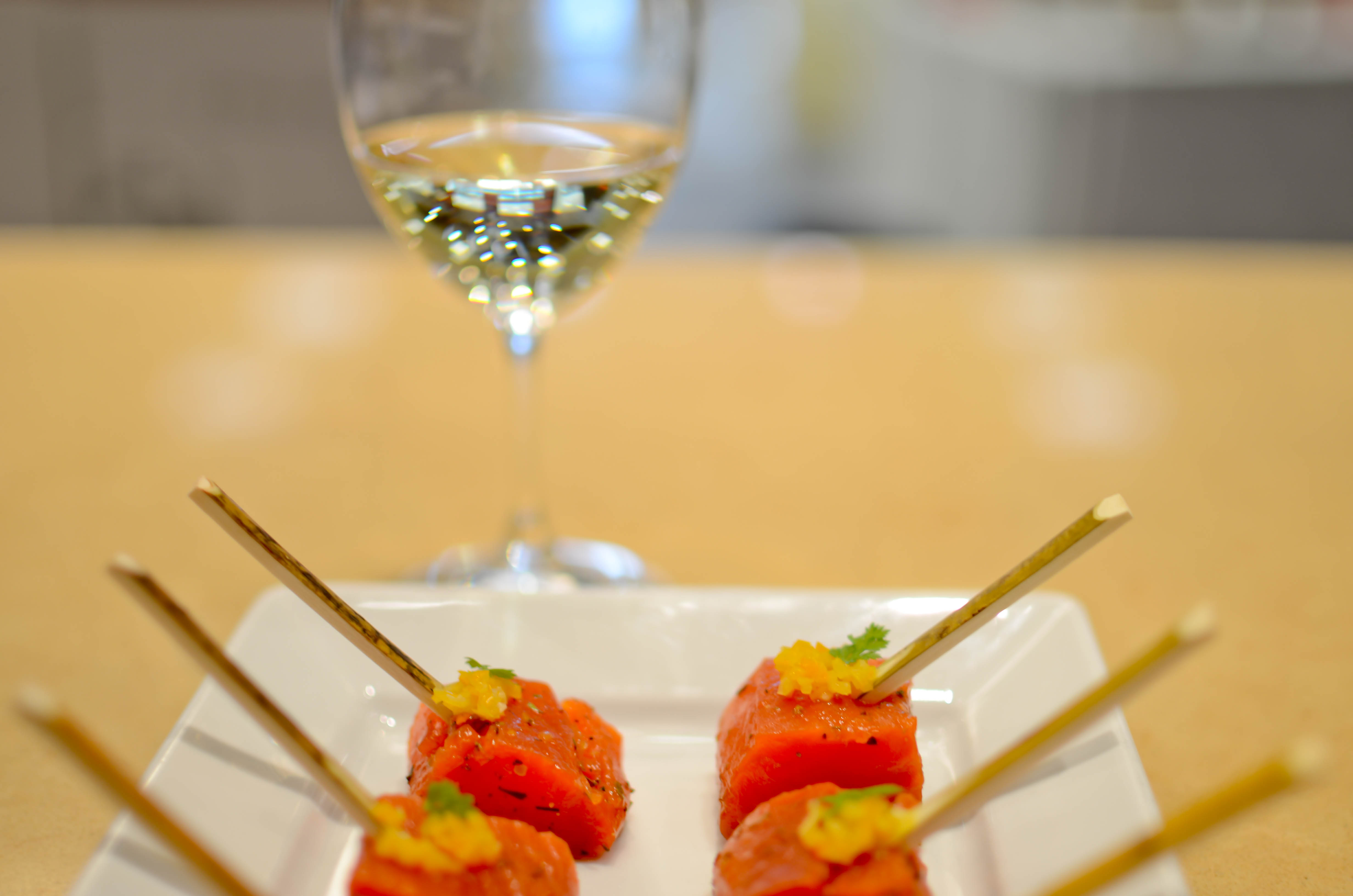 Lime pickle cured wild salmon