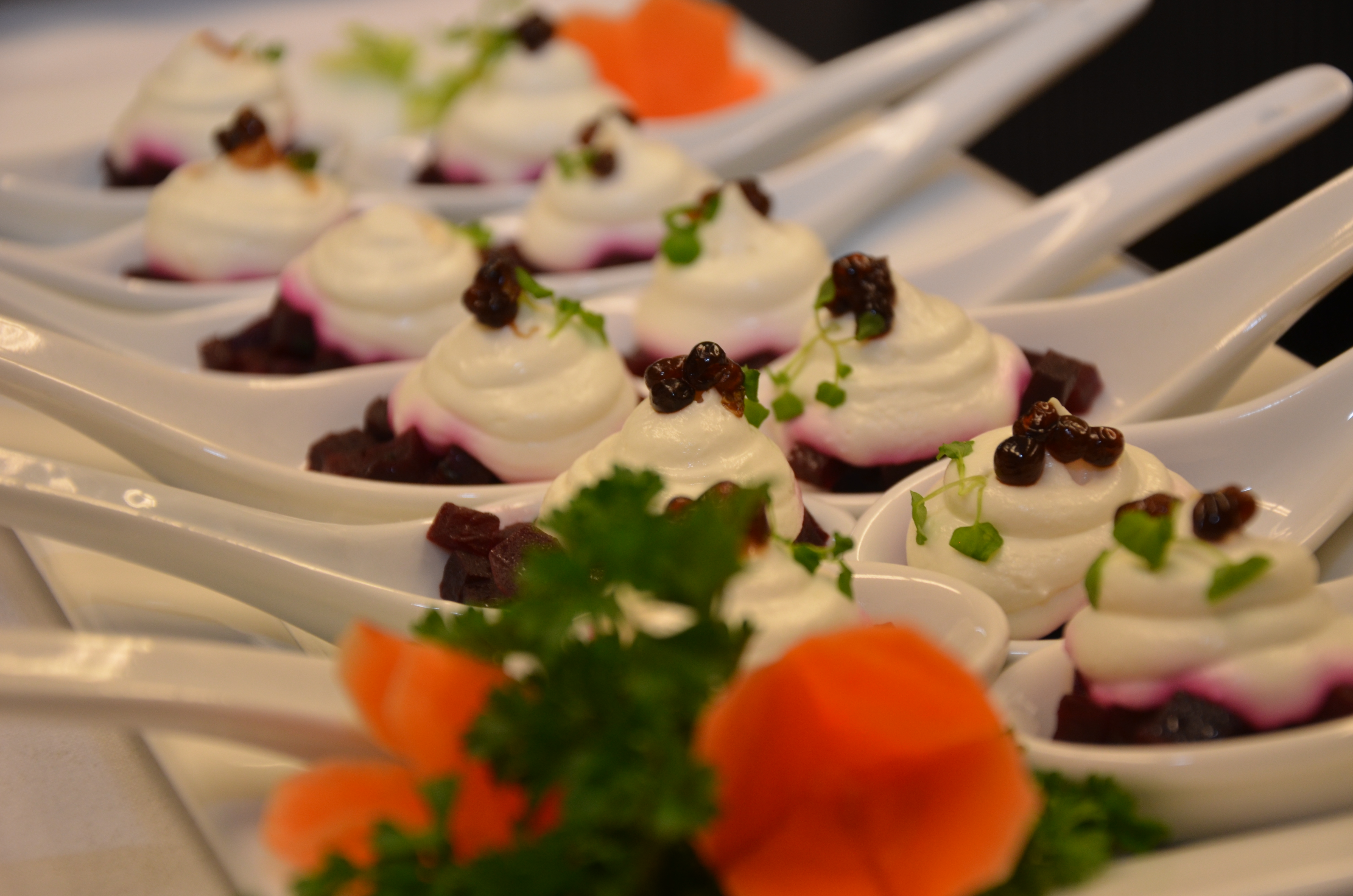 Pickled beets, goat cheese creama