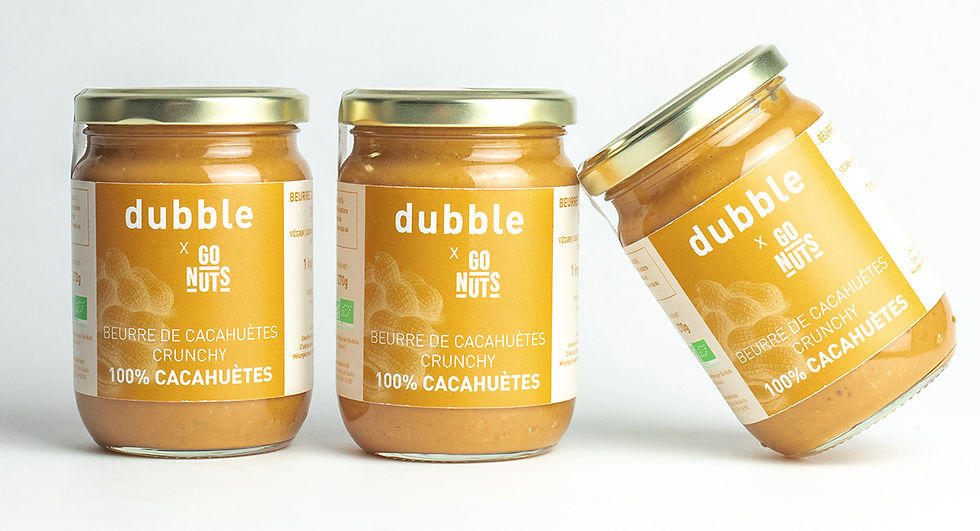 le beurre de cacahuètes crunchy chez dubble