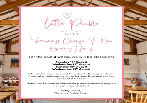 Temporary change to Little Pickle Opening Hours