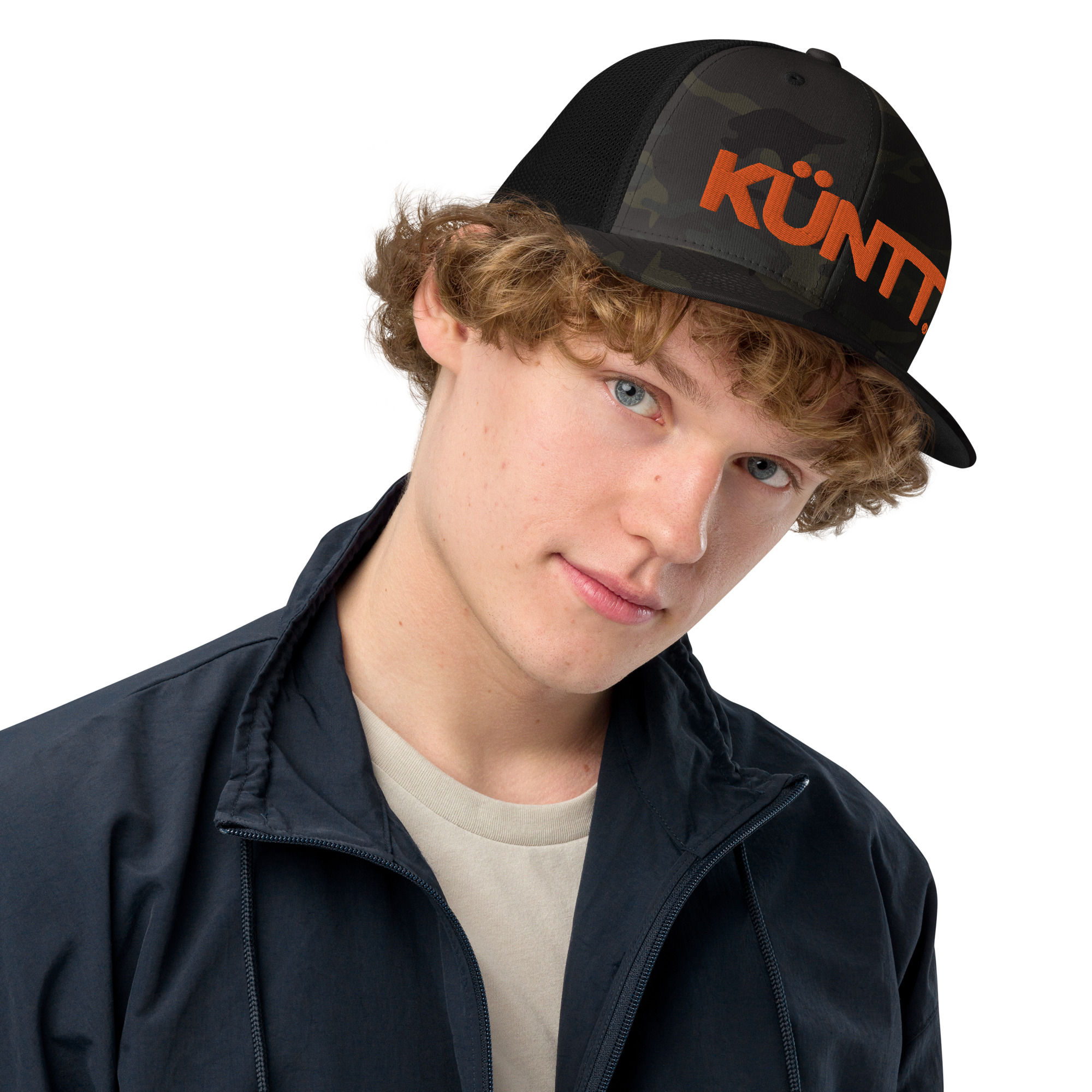 KÜNTT Dark Camo Closed-Back Trucker Cap