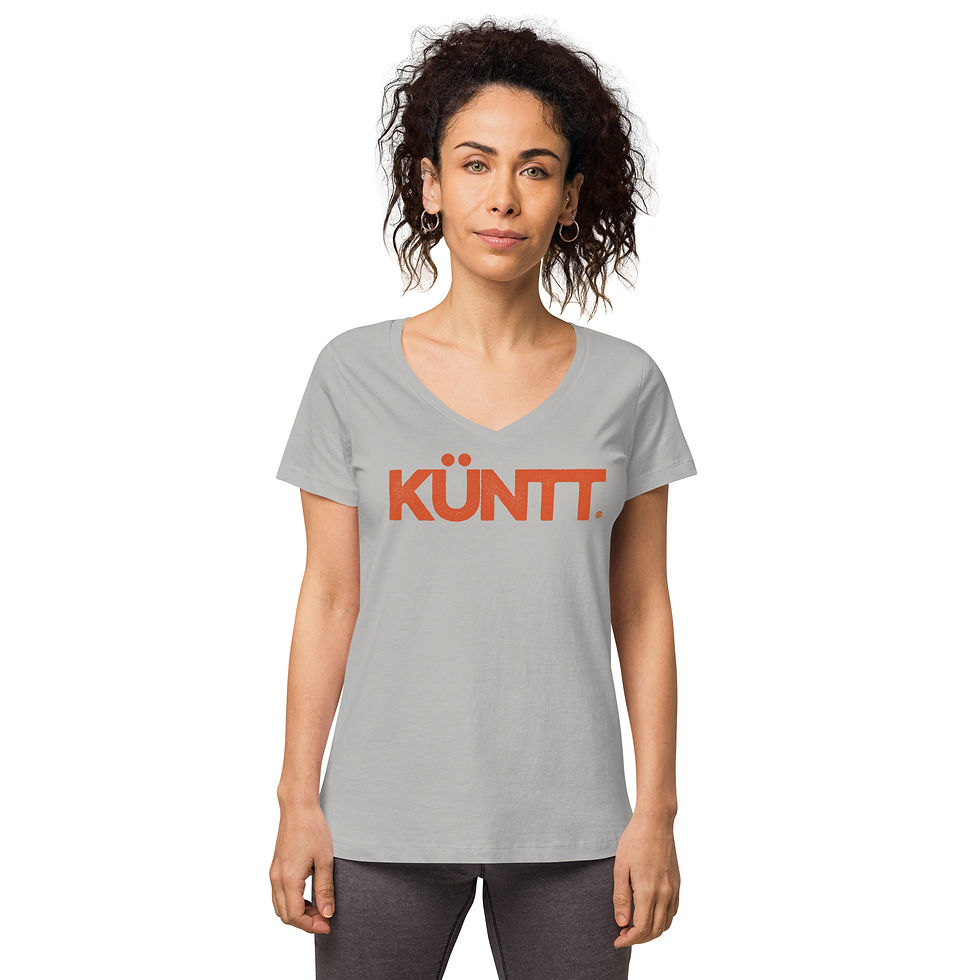 Thumbnail: KÜNTT Women’s 'Orange Logo' fitted v-neck Tee