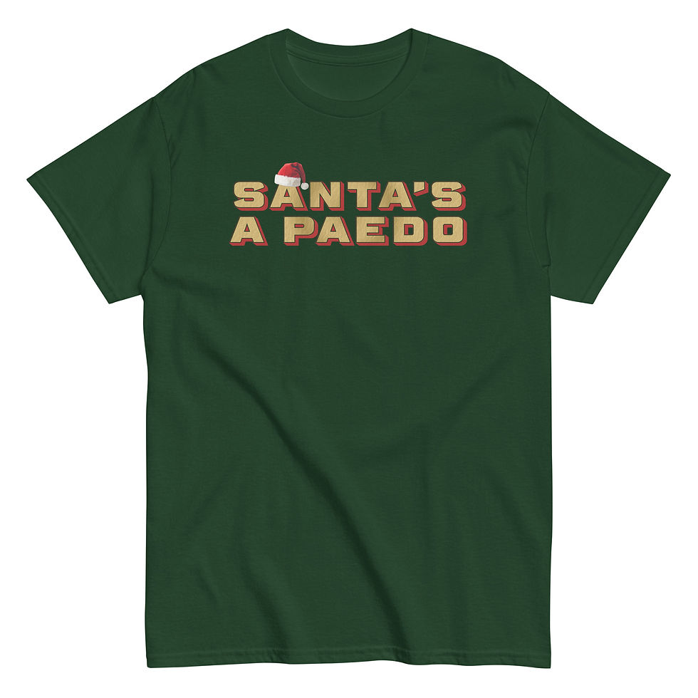 Thumbnail: Santa's A Paedo Tee (Red Trim)