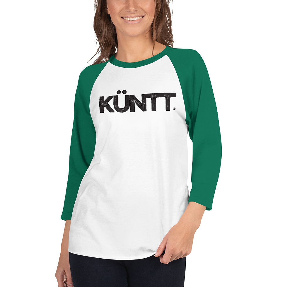 Thumbnail: KÜNTT 3/4 Sleeve 'Black Logo' Baseball Tee
