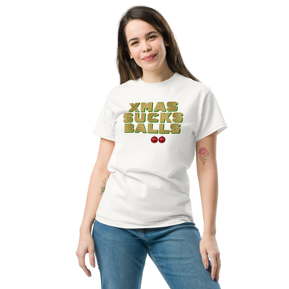 Thumbnail: Xmas Sucks Balls Tee (Green Trim)