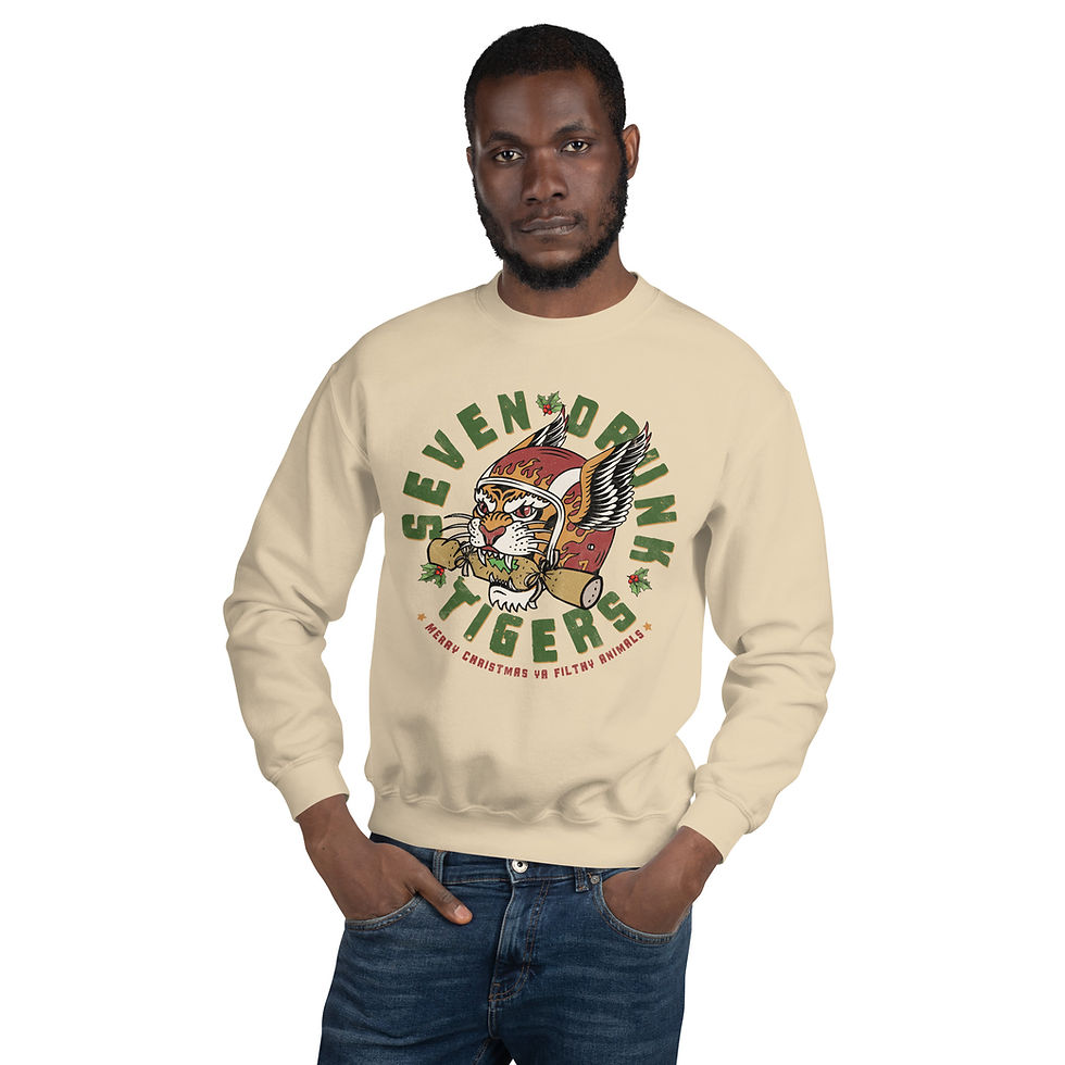 Thumbnail: Seven Drunk Tigers Xmas Jumper (Light)