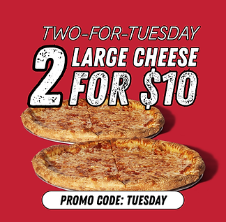 2 Large Cheese Pizzas for $10