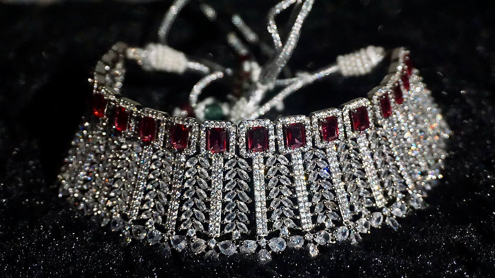 Ruby Elegance Choker Necklace Set