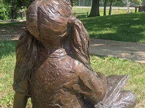 Sculpture located on walking trail near Pearson Lakes Art Center
