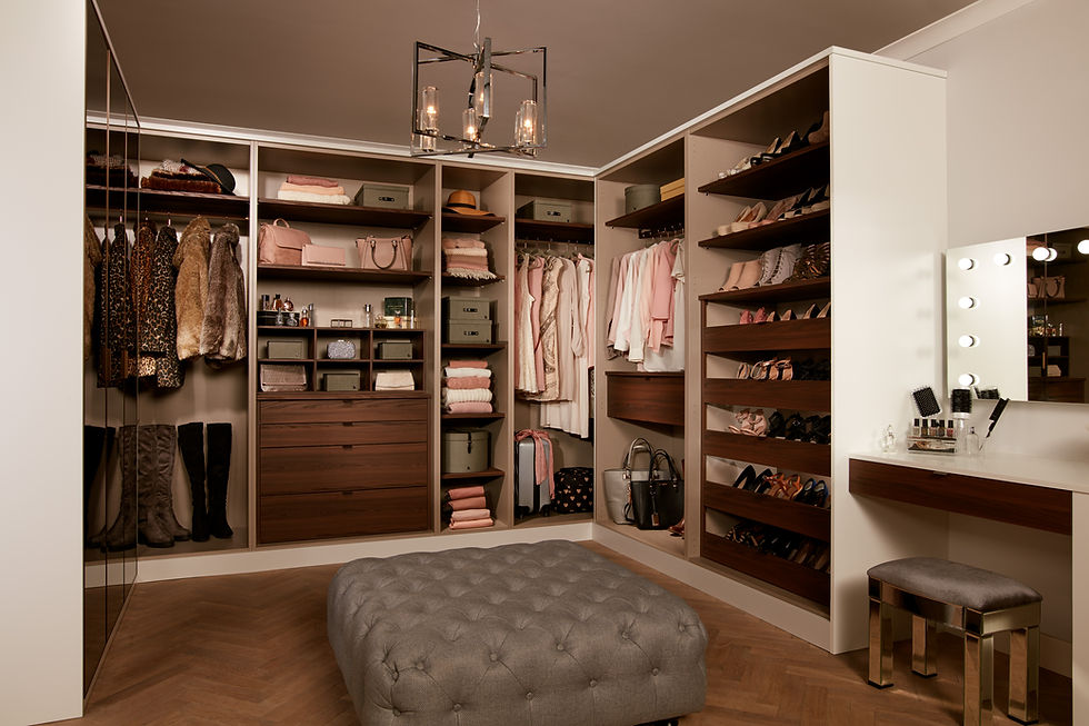 Walk In wardrobe - Parity matt white and walnut  (1).jpg