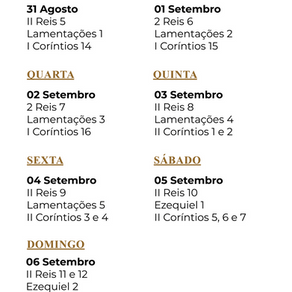 PLANO DE LEITURA BÍBLICA 