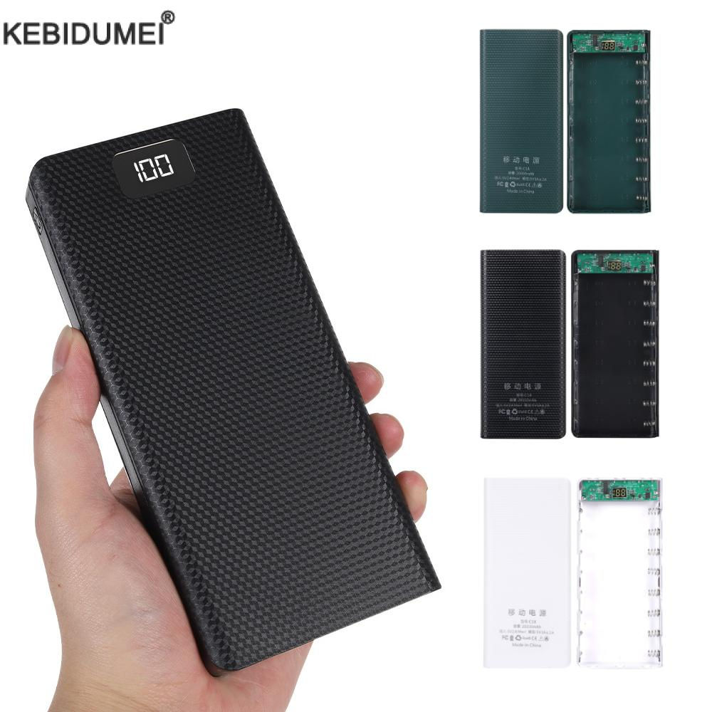 Estojo/caixa portátil para power bank com suporte de bateria, dupla saída USB