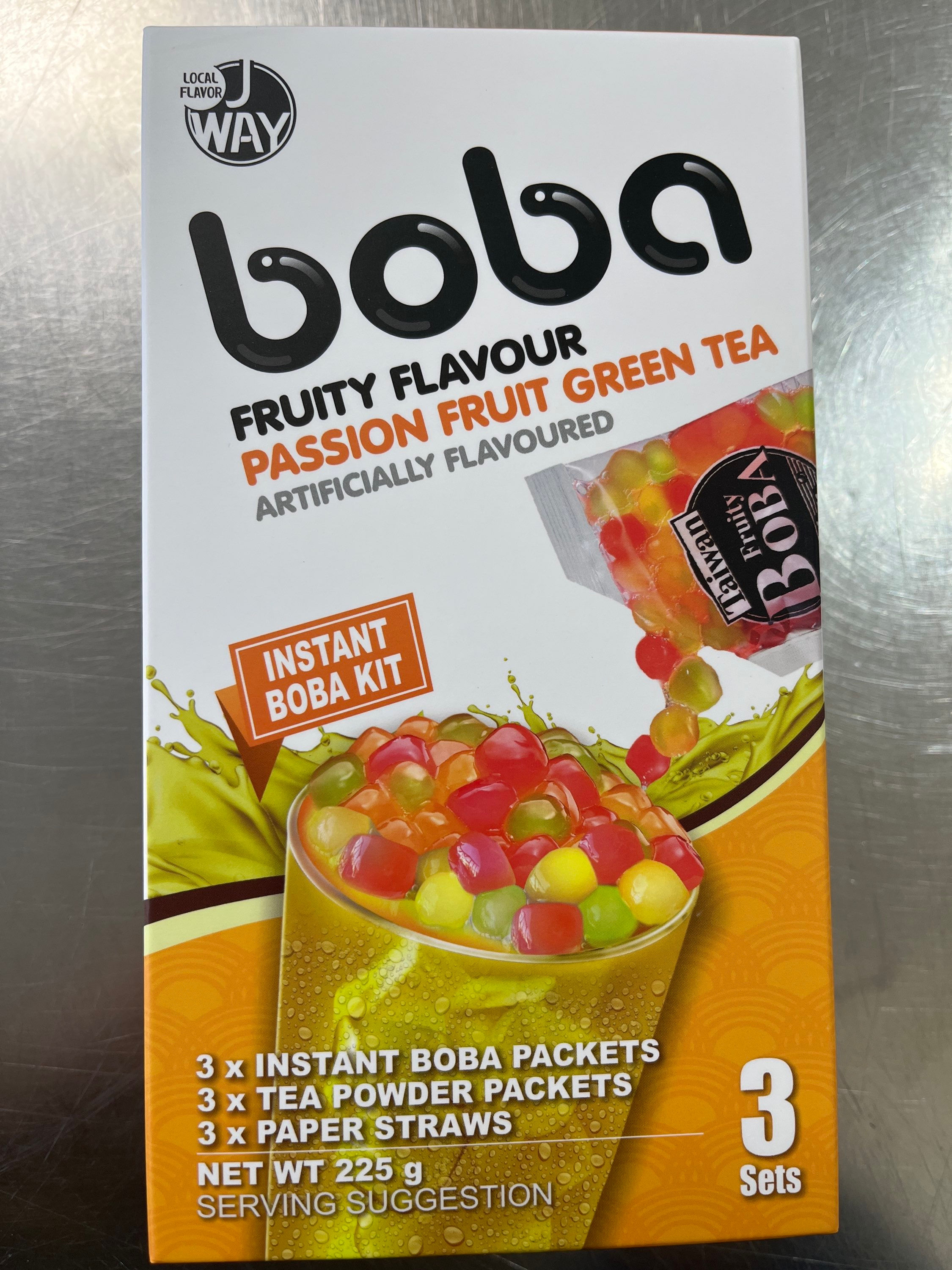 JWay - Colourful Instant Boba Kit- Passionfruit Green Tea 3 Sets 