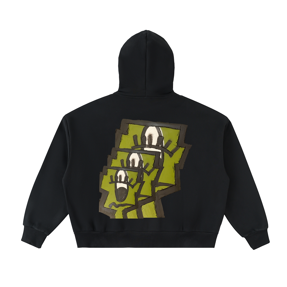 Thumbnail: BADKIID ALIEN INVASION — FLEECED FULL-ZIP BOXY HOODIE