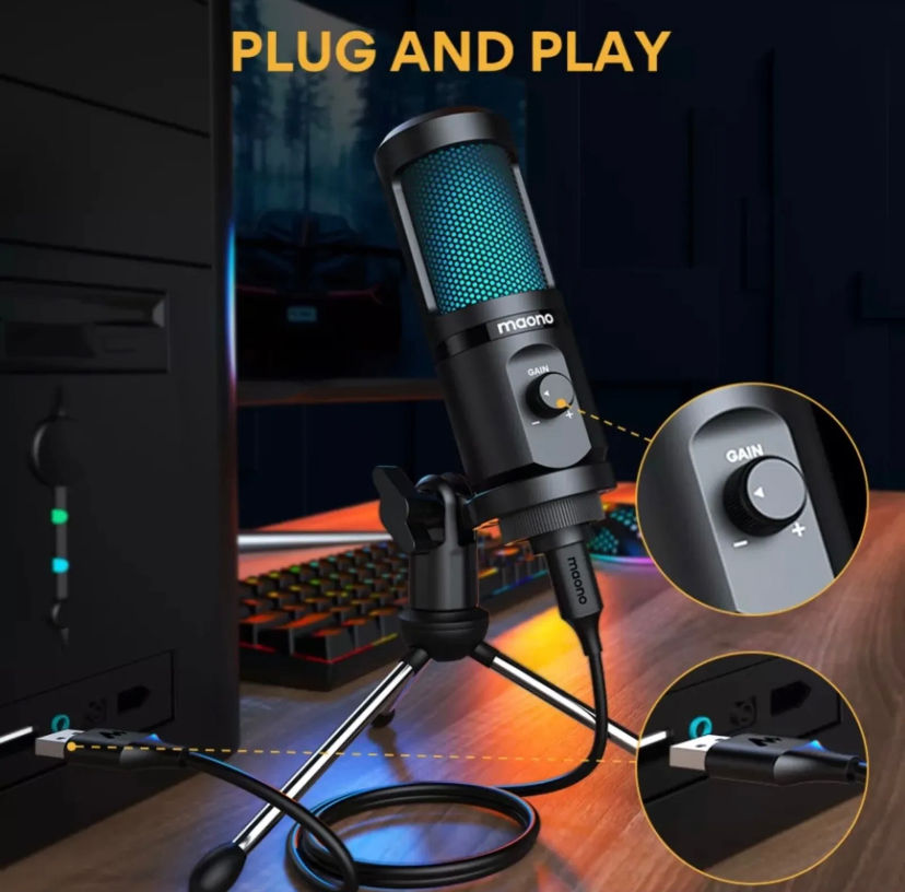 Thumbnail: RGB Desktop Gaming, Podcast, Steaming, Professional Microphone 