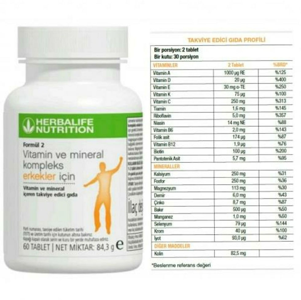 Küçük resim: Herbalife Vitamin ve Mineral Kompleks Kadın yada Erkek
